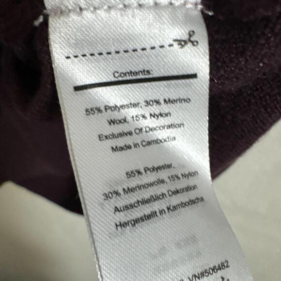 Smartwool Men's Size Medium Wine Red Merino Wool 1/4 Zip Long Sleeve Sweater - Picture 6 of 9